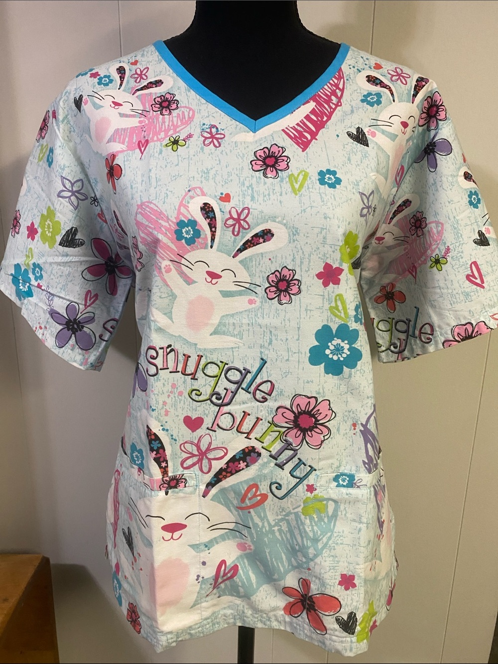 UA Scrubs Bunny Floral Print Scrub Top